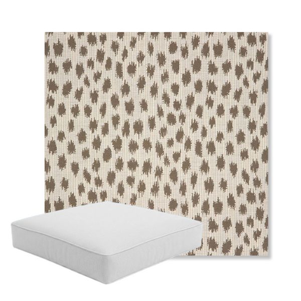 Picture of Agra Pebble | Boxed Square Outdoor Seat Cushion - Sunbrella© Fabric