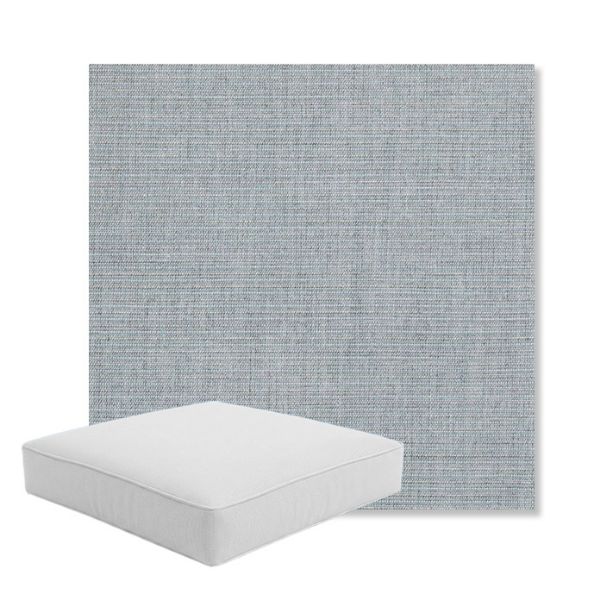 Picture of Ambrose Chambray | Boxed Square Outdoor Seat Cushion - Sunbrella© Fabric