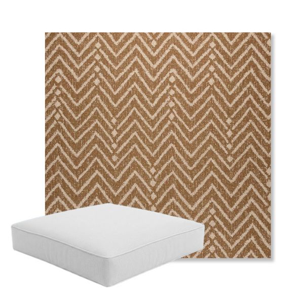 Picture of Argo Toffee | Boxed Square Outdoor Seat Cushion - Sunbrella© Fabric