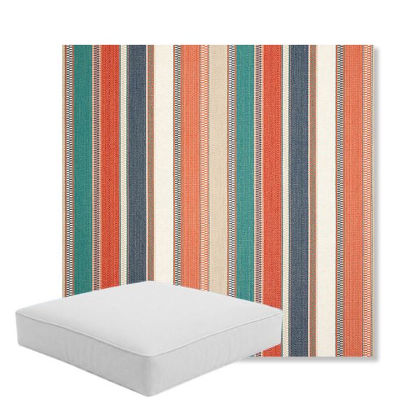 Picture of Ascend Tropical | Boxed Square Outdoor Seat Cushion - Sunbrella© Fabric