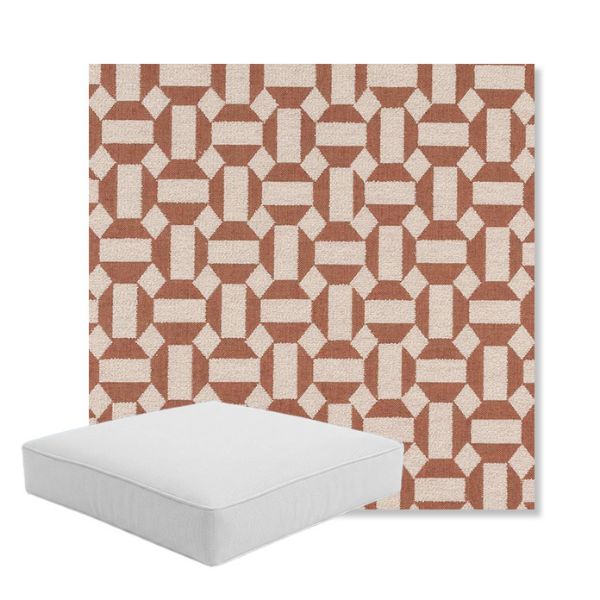 Picture of Assemble Clay | Boxed Square Outdoor Seat Cushion - Sunbrella© Fabric