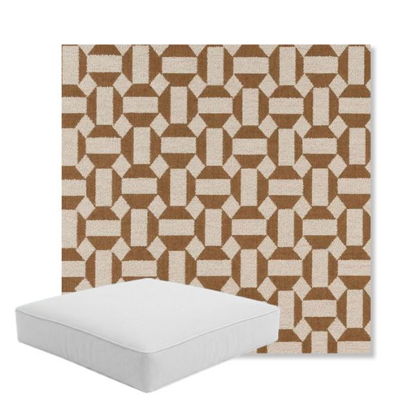 Picture of Assemble Teak | Boxed Square Outdoor Seat Cushion - Sunbrella© Fabric