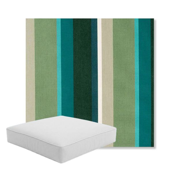 Picture of Beaming Lagoon | Boxed Square Outdoor Seat Cushion - Sunbrella© Fabric