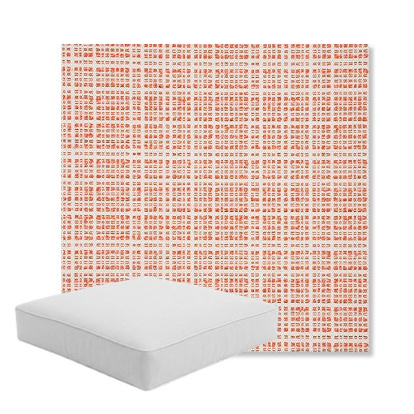Picture of Benson Guava | Boxed Square Outdoor Seat Cushion - Sunbrella© Fabric