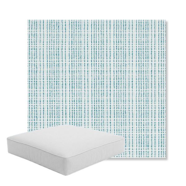 Picture of Benson Lagoon | Boxed Square Outdoor Seat Cushion - Sunbrella© Fabric