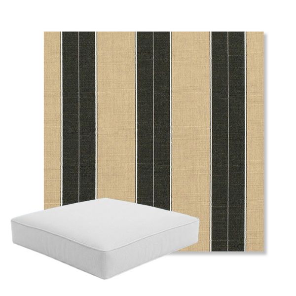 Picture of Berenson Tuxedo | Boxed Square Outdoor Seat Cushion - Sunbrella© Fabric