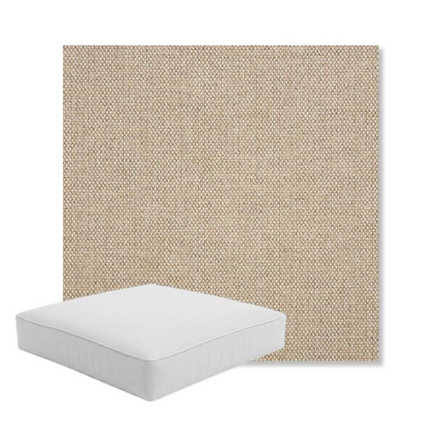 Picture of Blend Sand | Boxed Square Outdoor Seat Cushion - Sunbrella© Fabric
