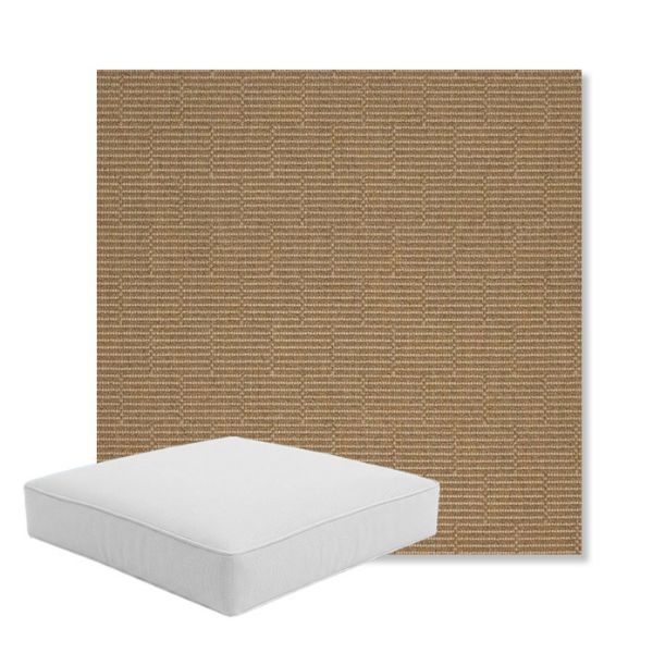 Picture of Boardwalk Carmel Corn | Boxed Square Outdoor Seat Cushion - Sunbrella© Fabric