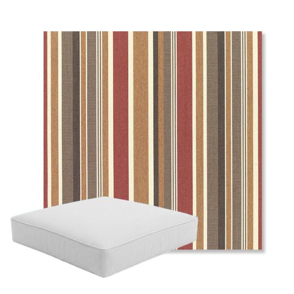 Picture of Brannon Redwood | Boxed Square Outdoor Seat Cushion - Sunbrella© Fabric