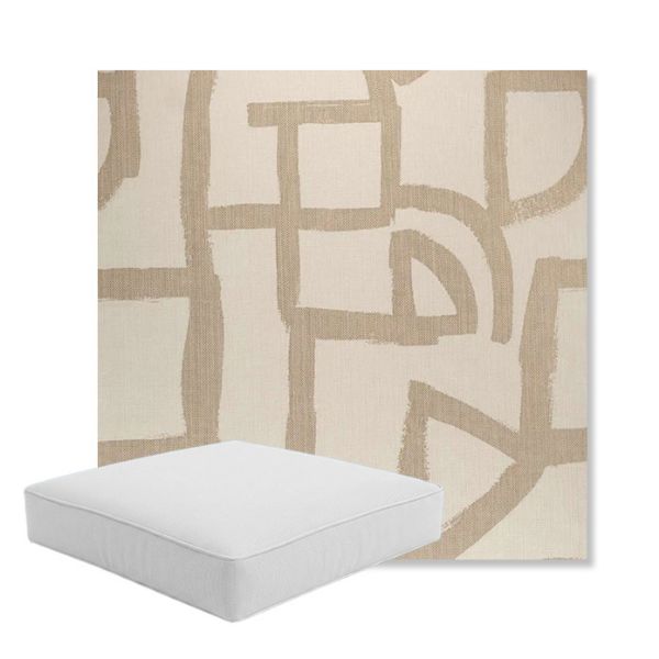 Picture of Brushstroke Stucco | Boxed Square Outdoor Seat Cushion - Sunbrella© Fabric