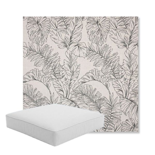 Picture of Calm Graphite | Boxed Square Outdoor Seat Cushion - Sunbrella© Fabric