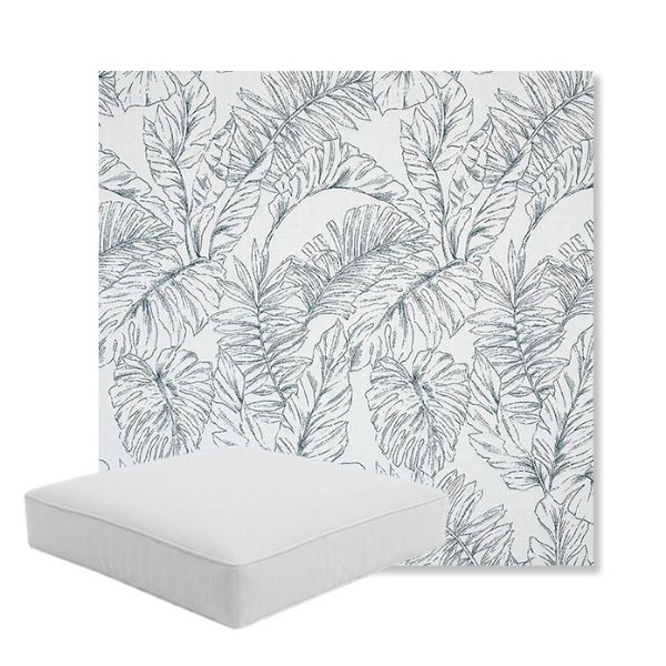 Picture of Calm Laurel | Boxed Square Outdoor Seat Cushion - Sunbrella© Fabric