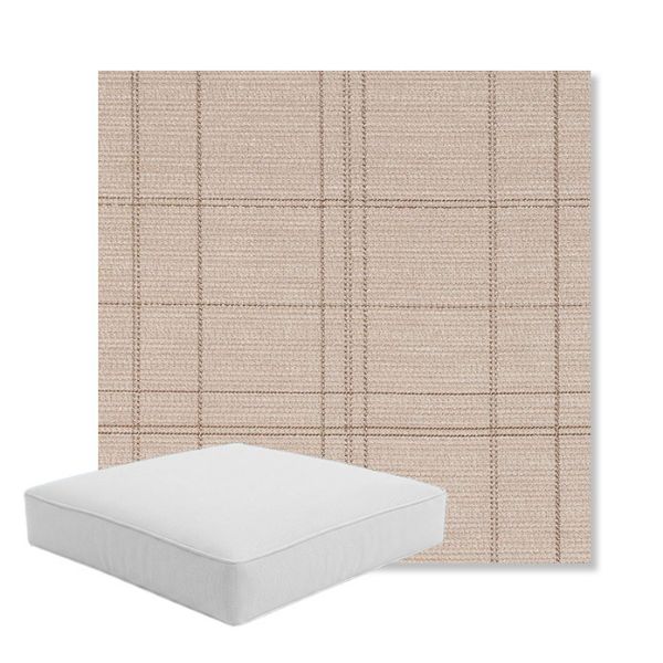 Picture of Camper Snowcap | Boxed Square Outdoor Seat Cushion - Sunbrella© Fabric