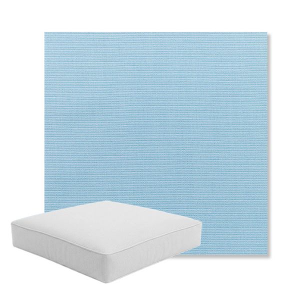 Picture of Canvas Air Blue | Boxed Square Outdoor Seat Cushion - Sunbrella© Fabric