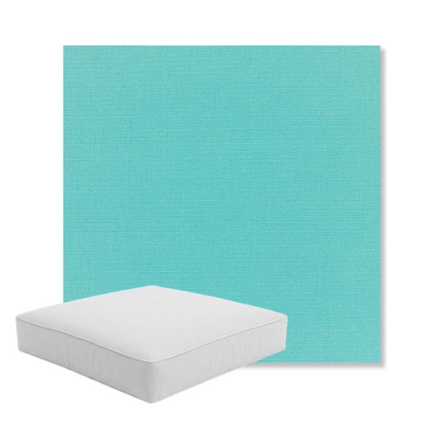 Picture of Canvas Aruba | Boxed Square Outdoor Seat Cushion - Sunbrella© Fabric