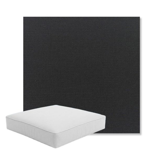 Picture of Canvas Black | Boxed Square Outdoor Seat Cushion - Sunbrella© Fabric