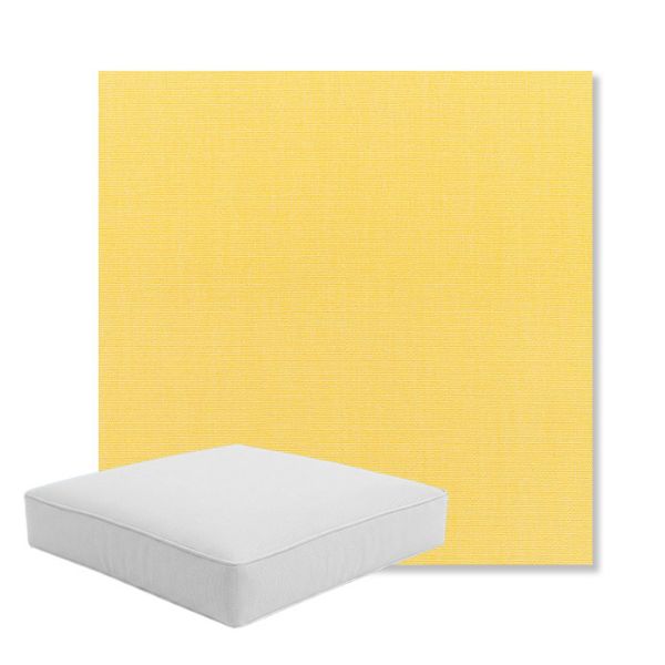Picture of Canvas Buttercup | Boxed Square Outdoor Seat Cushion - Sunbrella© Fabric