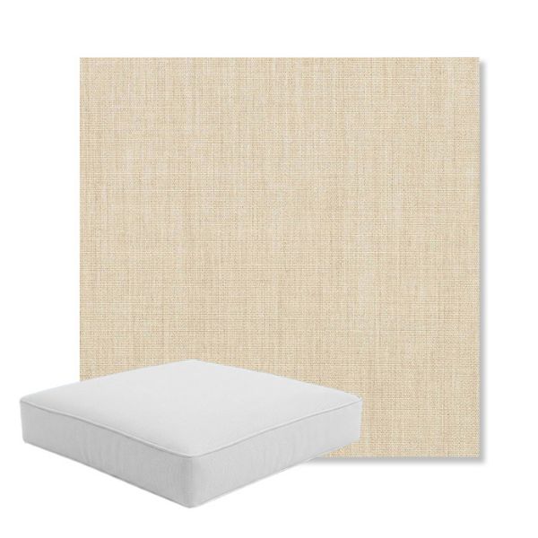 Picture of Canvas Flax | Boxed Square Outdoor Seat Cushion - Sunbrella© Fabric