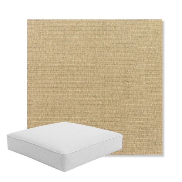 Picture of Canvas Heather Beige | Boxed Square Outdoor Seat Cushion - Sunbrella© Fabric