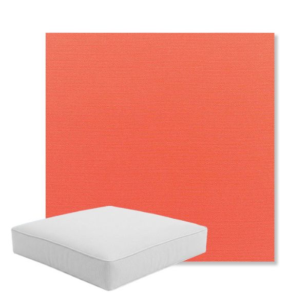 Picture of Canvas Melon | Boxed Square Outdoor Seat Cushion - Sunbrella© Fabric