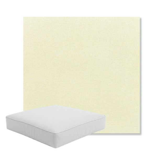 Picture of Canvas Natural | Boxed Square Outdoor Seat Cushion - Sunbrella© Fabric