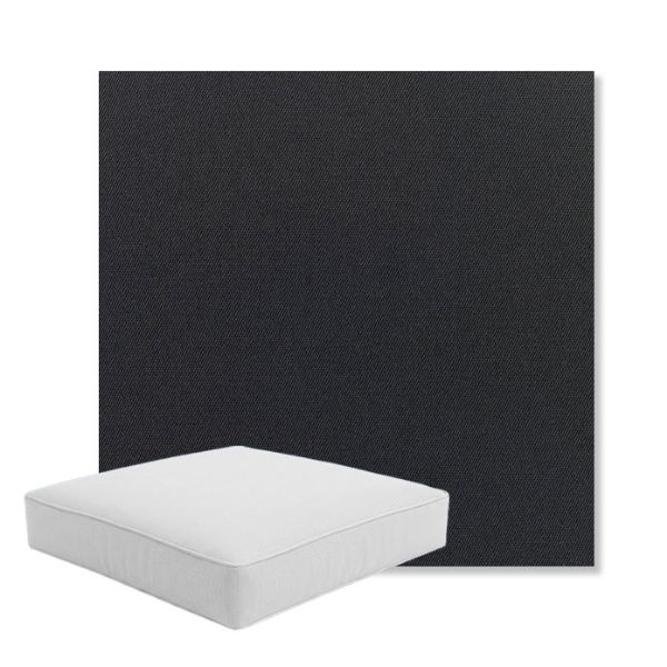 Picture of Canvas Raven Black | Boxed Square Outdoor Seat Cushion - Sunbrella© Fabric