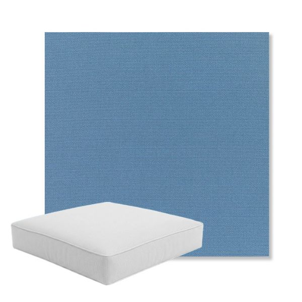 Picture of Canvas Sapphire Blue | Boxed Square Outdoor Seat Cushion - Sunbrella© Fabric