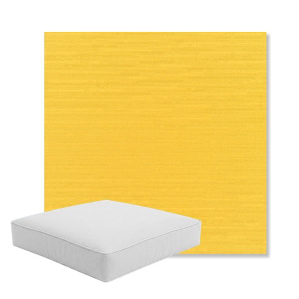 Picture of Canvas Sunflower Yellow | Boxed Square Outdoor Seat Cushion - Sunbrella© Fabric