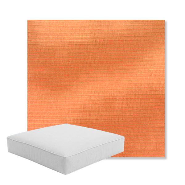 Picture of Canvas Tangerine | Boxed Square Outdoor Seat Cushion - Sunbrella© Fabric