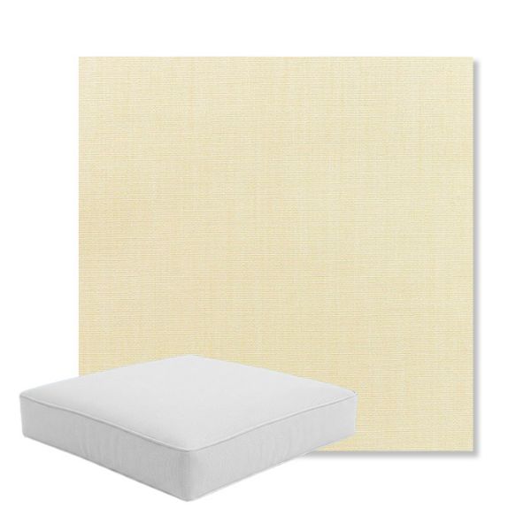 Picture of Canvas Vellum | Boxed Square Outdoor Seat Cushion - Sunbrella© Fabric