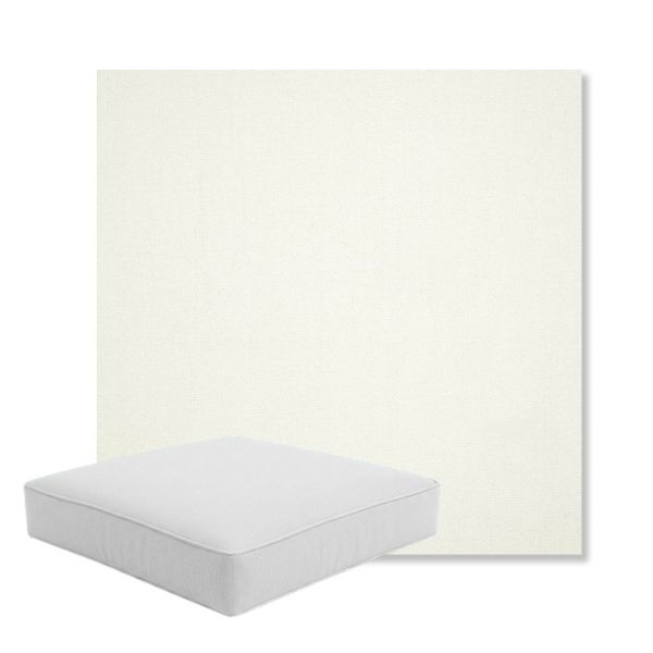 Picture of Canvas White | Boxed Square Outdoor Seat Cushion - Sunbrella© Fabric