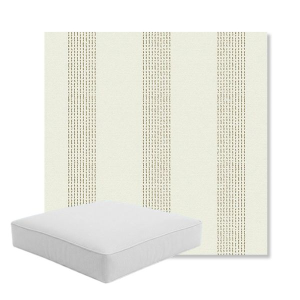 Picture of Caper Linen | Boxed Square Outdoor Seat Cushion - Sunbrella© Fabric
