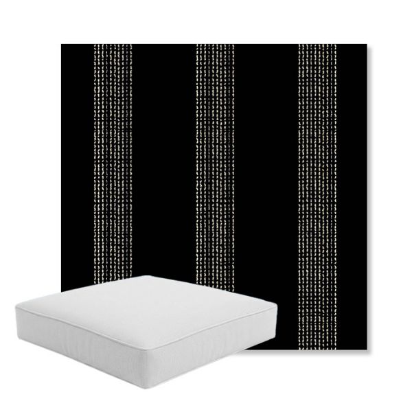 Picture of Caper Onyx | Boxed Square Outdoor Seat Cushion - Sunbrella© Fabric