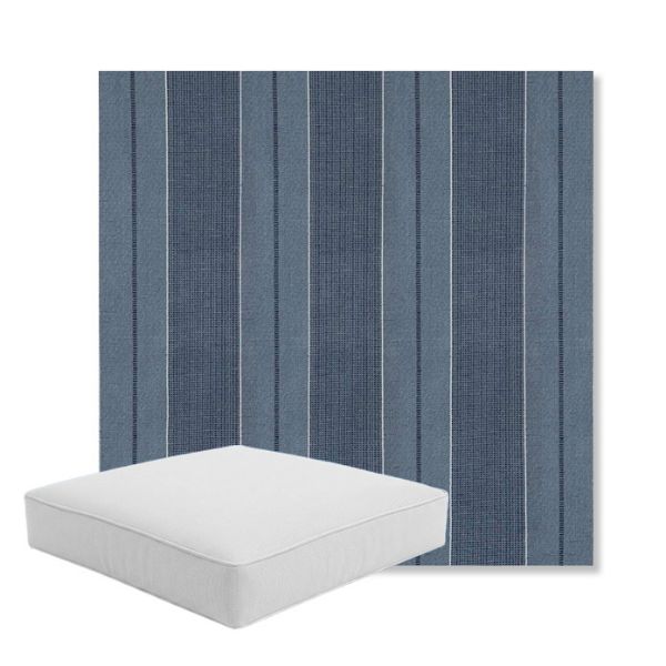 Picture of Carlo Denim | Boxed Square Outdoor Seat Cushion - Sunbrella© Fabric