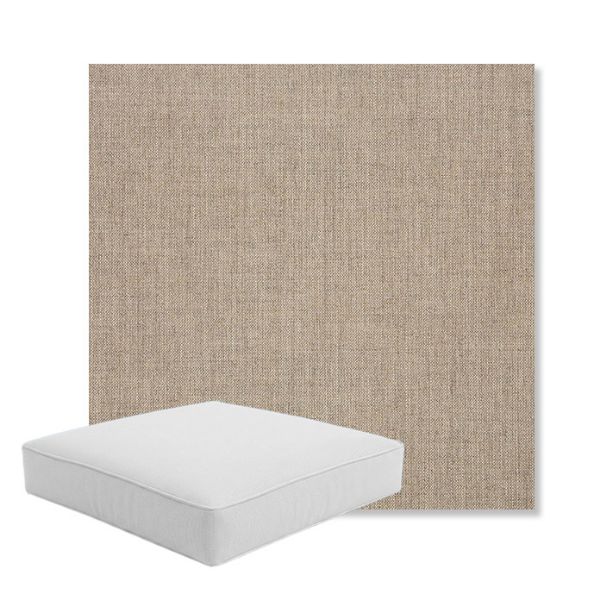 Picture of Cast Ash | Boxed Square Outdoor Seat Cushion - Sunbrella© Fabric