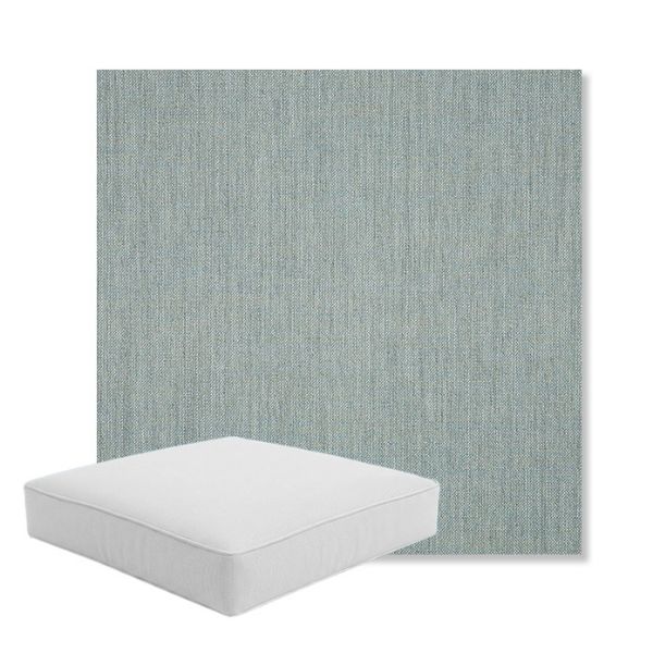 Picture of Cast Mist | Boxed Square Outdoor Seat Cushion - Sunbrella© Fabric