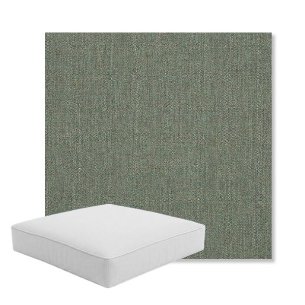 Picture of Cast Sage | Boxed Square Outdoor Seat Cushion - Sunbrella© Fabric