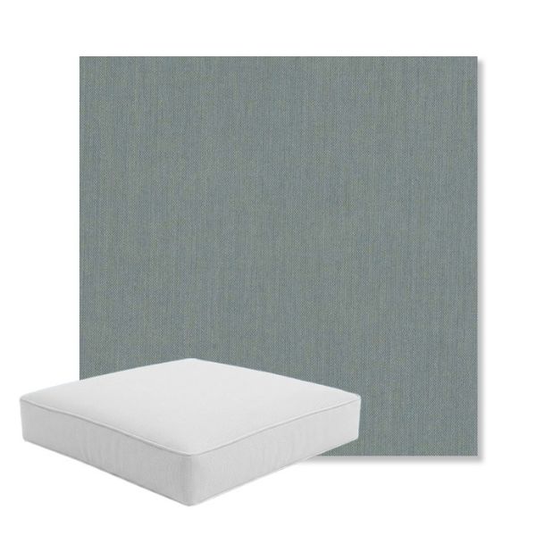 Picture of Cast Seaglass | Boxed Square Outdoor Seat Cushion - Sunbrella© Fabric