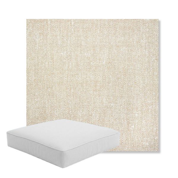 Picture of Chartres Cloud | Boxed Square Outdoor Seat Cushion - Sunbrella© Fabric