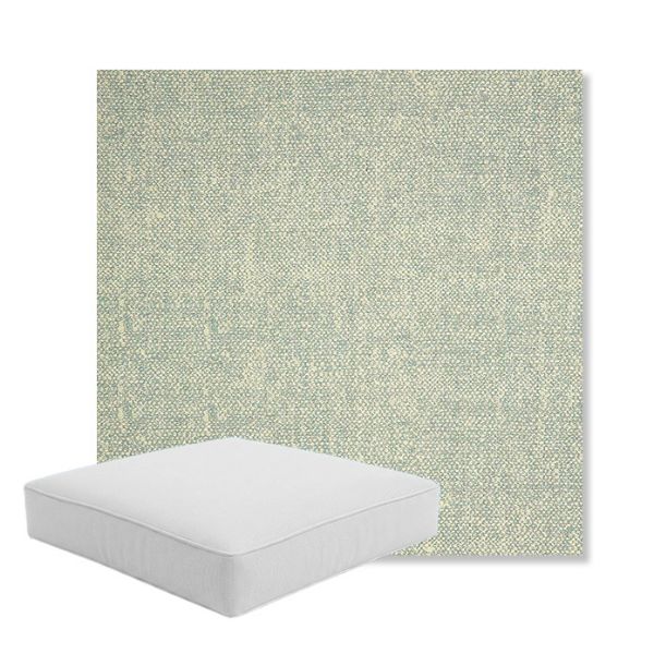Picture of Chartres Mist | Boxed Square Outdoor Seat Cushion - Sunbrella© Fabric