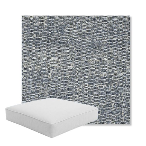 Picture of Chartres Storm | Boxed Square Outdoor Seat Cushion - Sunbrella© Fabric