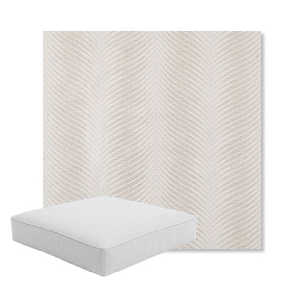 Picture of Clock Out Cloud | Boxed Square Outdoor Seat Cushion - Sunbrella© Fabric