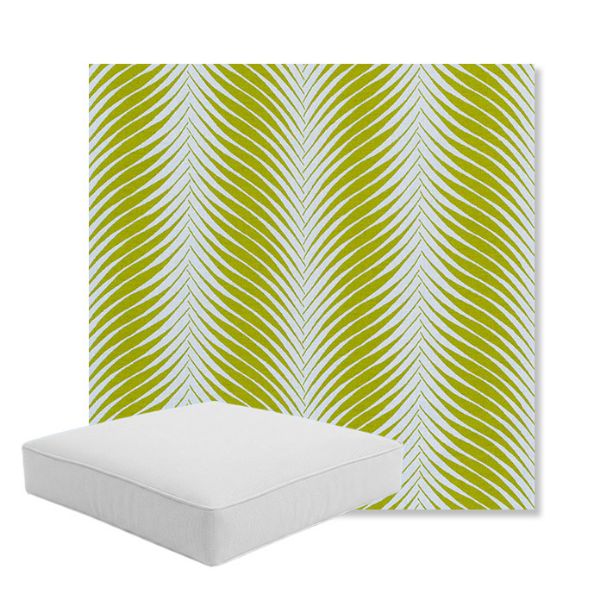 Picture of Clock Out Frond | Boxed Square Outdoor Seat Cushion - Sunbrella© Fabric