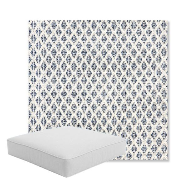 Picture of Detail Denim | Boxed Square Outdoor Seat Cushion - Sunbrella© Fabric