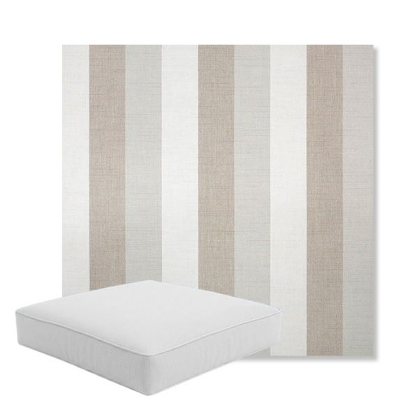 Picture of Direction Linen | Boxed Square Outdoor Seat Cushion - Sunbrella© Fabric