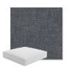 Picture of Dither Slate | Boxed Square Outdoor Seat Cushion - Sunbrella© Fabric