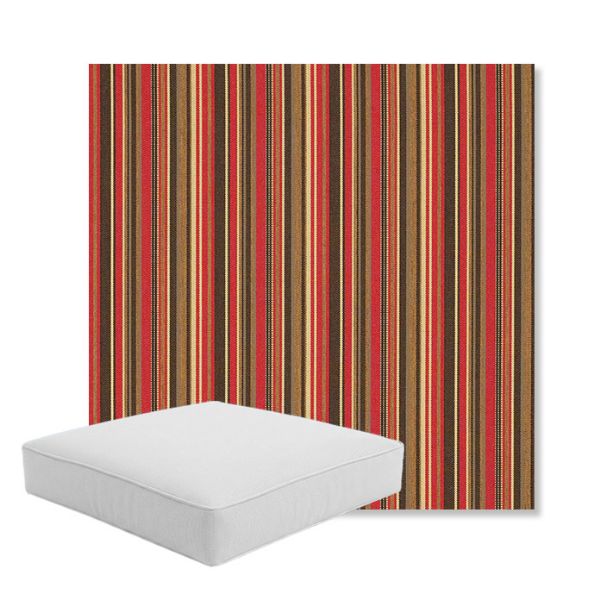 Picture of Dorsett Cherry | Boxed Square Outdoor Seat Cushion - Sunbrella© Fabric