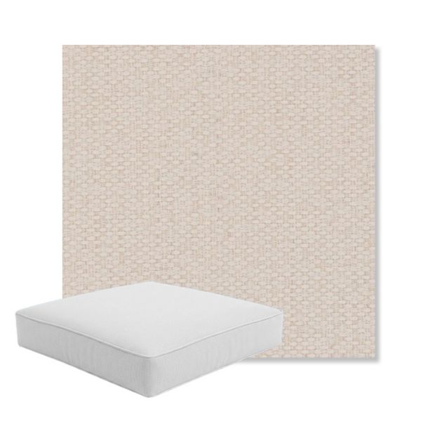 Picture of Dumont Cream | Boxed Square Outdoor Seat Cushion - Sunbrella© Fabric