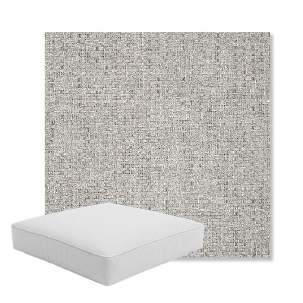 Picture of Dumont Dove | Boxed Square Outdoor Seat Cushion - Sunbrella© Fabric
