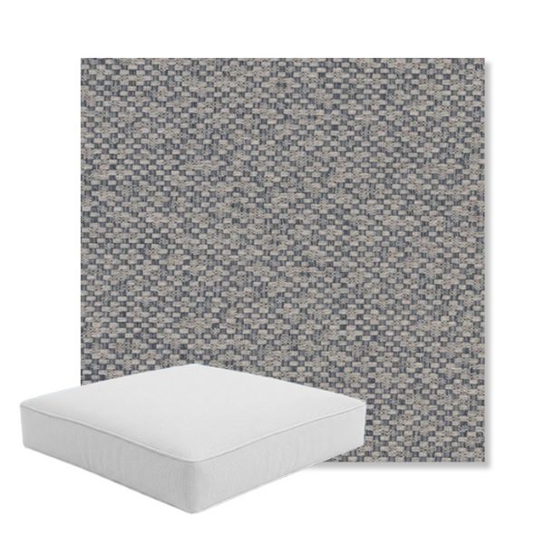 Picture of Dumont Slate | Boxed Square Outdoor Seat Cushion - Sunbrella© Fabric